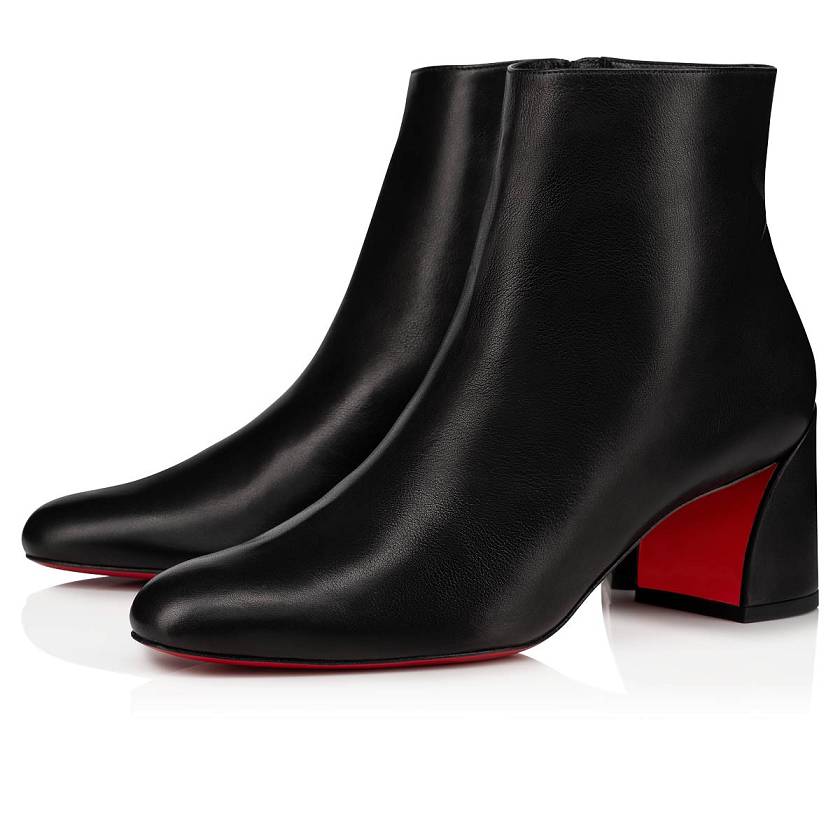 Women's Christian Louboutin Turela 55mm Calf Ankle Boots - Black [0149-586]